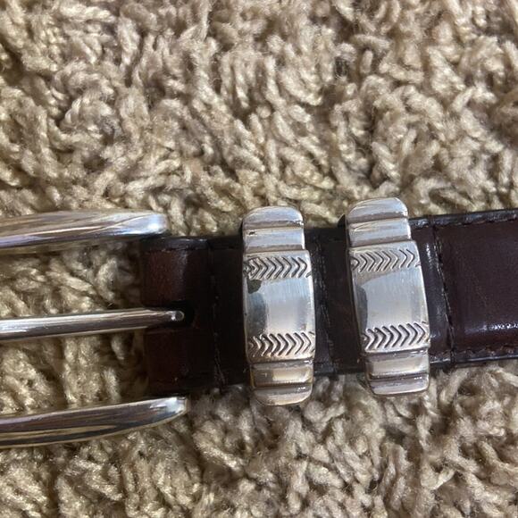 Belt AML 3000 Golf Emblem Women Brown Top Grain Oil Tan Leather Belt Size 34 - Picture 10 of 10